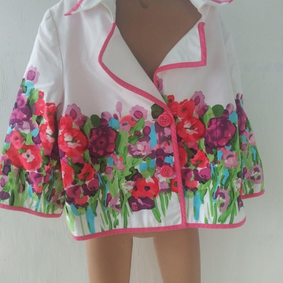 Musette Jacket Floral Garden Pattern Size 14 - Picture 1 of 3